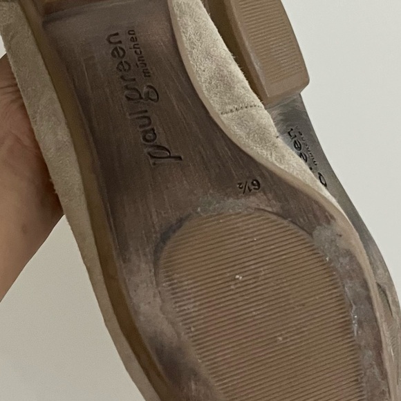 Paul Green Munchen Suede Leather Ballet Flats Taupe w Top Ribbon Stitched 6.5 - Picture 11 of 11